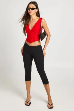 boohoo Corset À Col Halter Avec Détails De Coutures Et Boutons Sur Le Devant<Femme Tops
