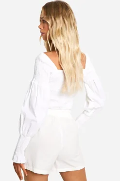 Corset en lin plissé à effet lin avec baleines
