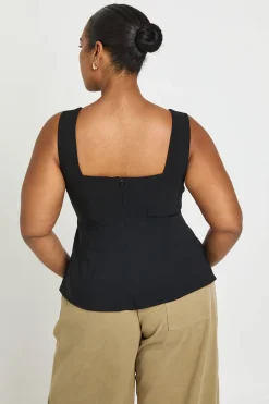 boohoo Corset Grande Taille À Basque Et Décolleté Cœur<Femme Tops