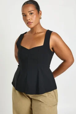 boohoo Corset Grande Taille À Basque Et Décolleté Cœur<Femme Tops