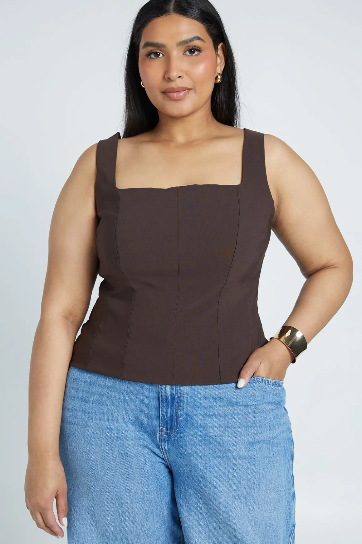 Corset Grande Taille À Encolure Carrée