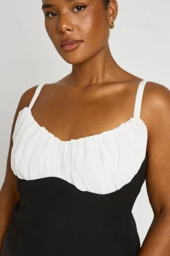 boohoo Corset Grande Taille En Mousseline Contrastée<Femme Tops