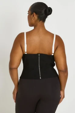 boohoo Corset Grande Taille En Mousseline Contrastée<Femme Tops