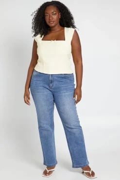 boohoo Corset Grande Taille À Manches Courtes Avec Nœud Décoratif<Femme Tops