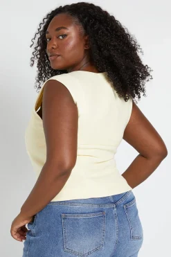 boohoo Corset Grande Taille À Manches Courtes Avec Nœud Décoratif<Femme Tops