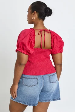 Corset Grande Taille À Manches Bouffantes Et Boutonnage Devant