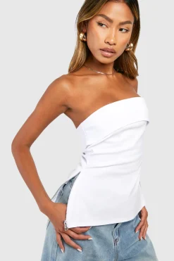 Corset long en bengaline à ourlet fendu