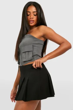 Corset utilitaire en bengaline avec poche et fermeture éclair centrale