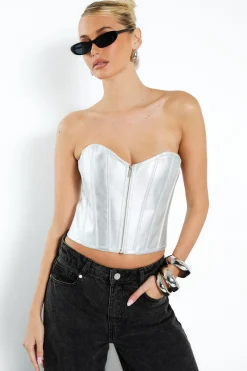 Corset à zip frontal et détails de bandage