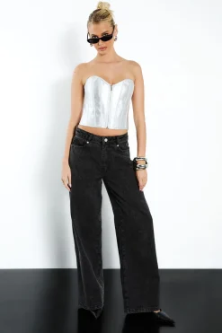 Corset à zip frontal et détails de bandage