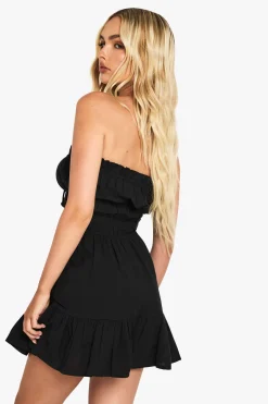 boohoo Cotton Blend Shirred Playsuit<Femme Combinaisons Et Combishorts