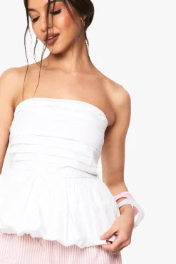 Cotton Poplin Puffball Bandeau