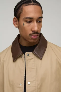boohooMAN Coupe oversize, col contrasté Mac<Homme Manteaux Et Vestes