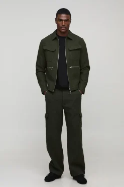 Coupe régulière, détails de poche, allure Harrington en laine