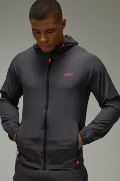 boohooMAN Coupe-vent Homme À Logo Néon Fluo Active<Femme Manteaux Et Vestes|Vestes