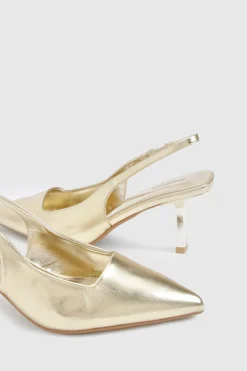 boohoo Court slingback à talon aiguille bas et ajustement large< Chaussures Festives|Chaussures À Talons
