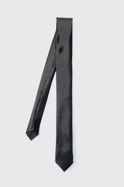 Cravate en satin basique en noir