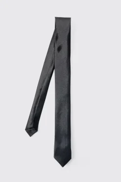 Cravate en satin basique en noir