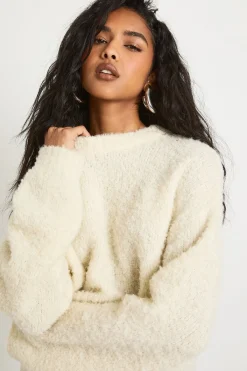 boohoo Crew Neck Boucle Jumper<Femme Pulls Et Gilets|Toutes Les Mailles