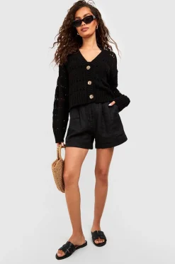 Crochet Button Through Crop Cardigan