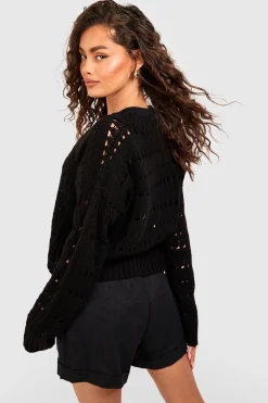 Crochet Button Through Crop Cardigan