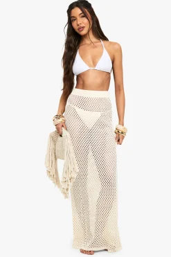 boohoo Crochet Maxi Jupe de Plage<Femme Pulls Et Gilets|Toutes Les Mailles