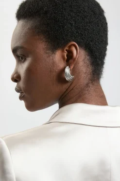 KarenMillen Créoles Coniques< Boucles D'Oreilles