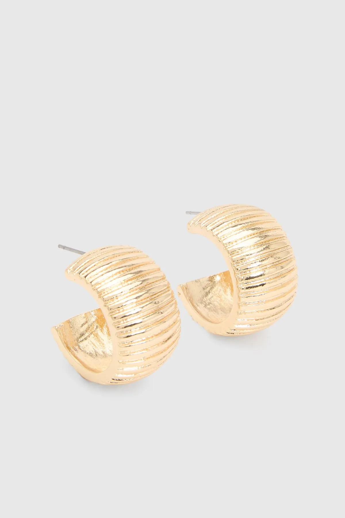 boohoo Créoles Épaisses À Texture Striée< Boucles D'Oreilles
