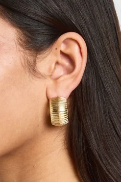 boohoo Créoles Épaisses À Texture Striée< Boucles D'Oreilles