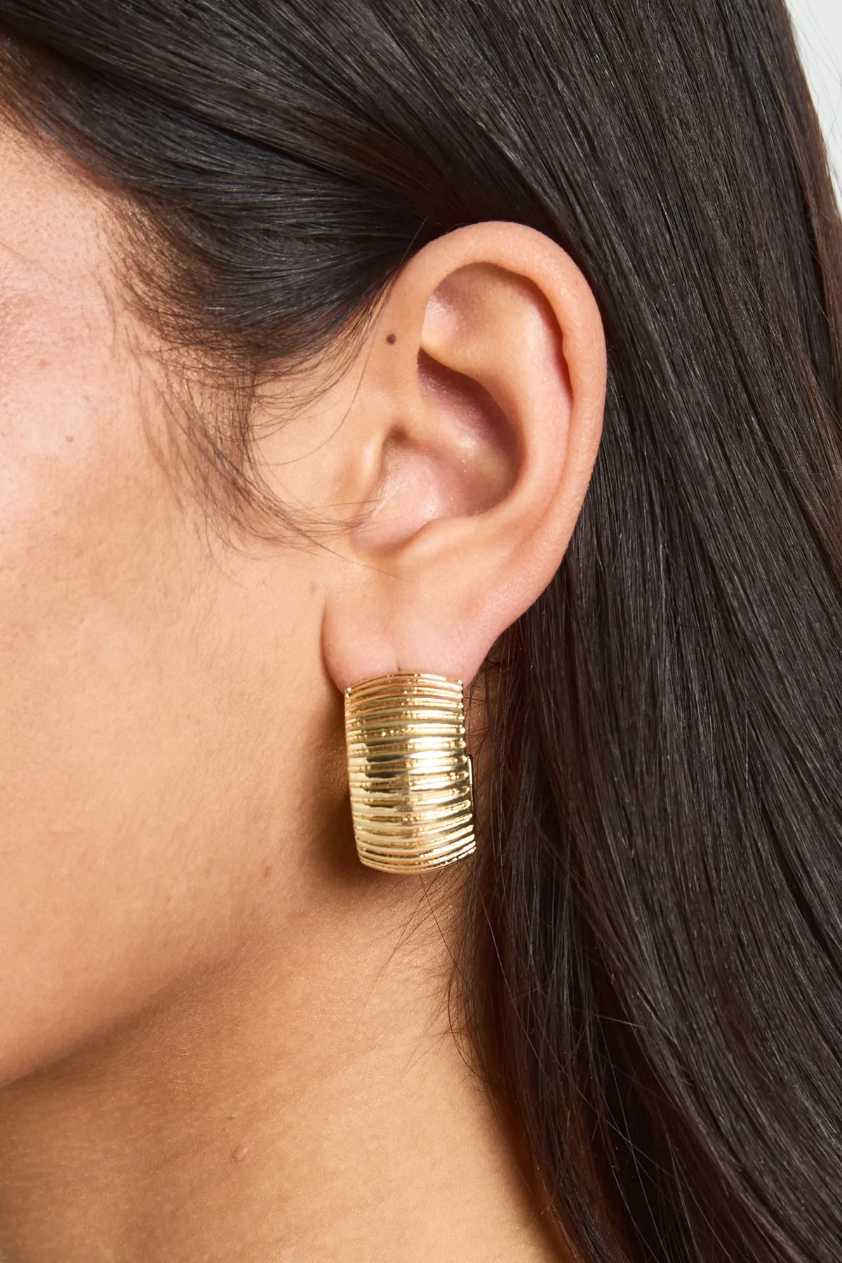 boohoo Créoles Épaisses À Texture Striée< Boucles D'Oreilles