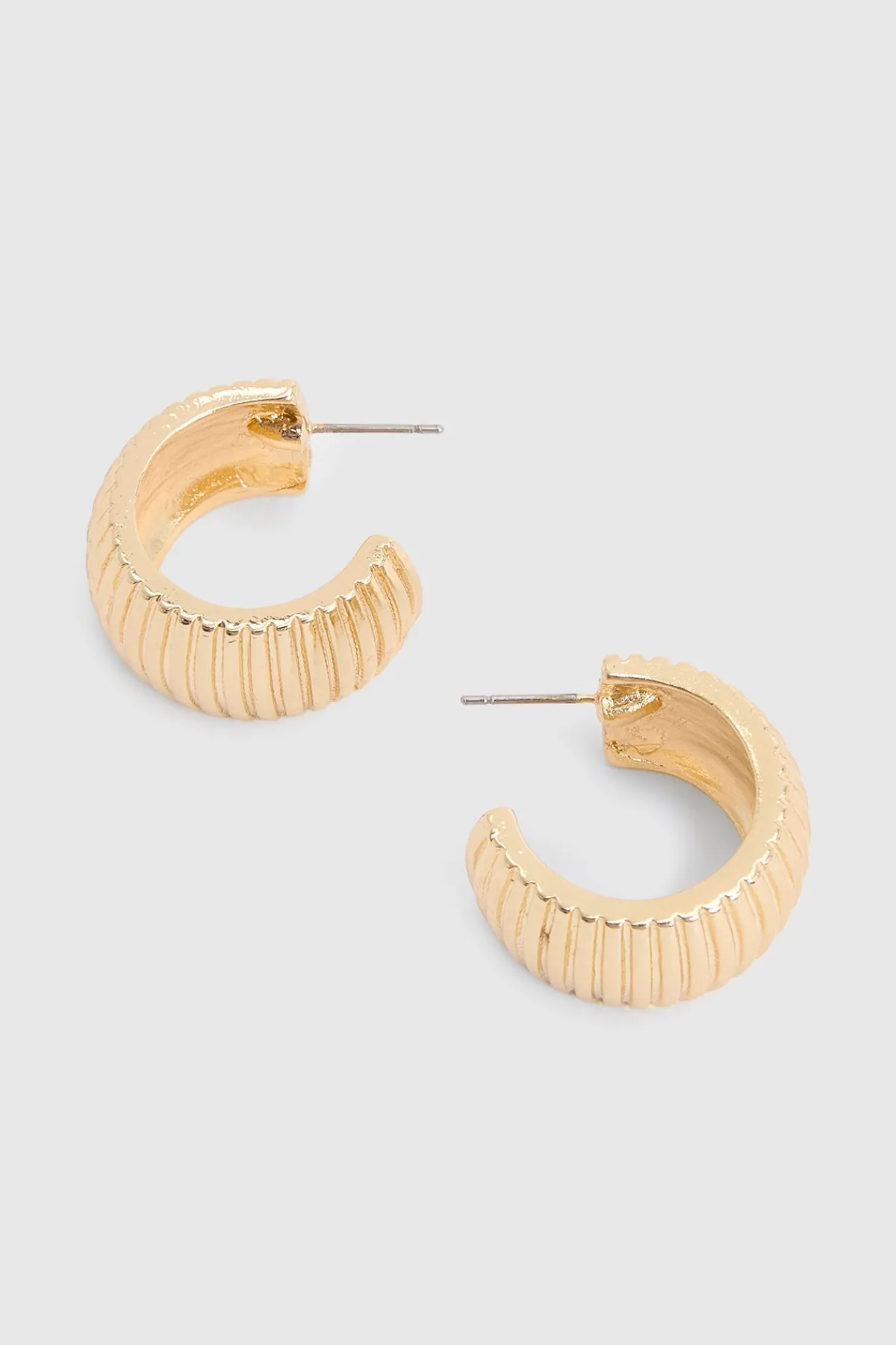 boohoo Créoles Épaisses À Texture Striée< Boucles D'Oreilles