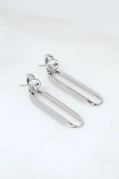 KarenMillen Créoles pendantes à ellipse en cristal européen faites à la main< Boucles D'Oreilles
