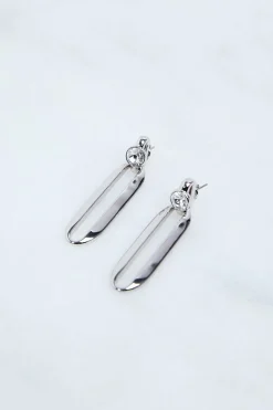 KarenMillen Créoles pendantes à ellipse en cristal européen faites à la main< Boucles D'Oreilles