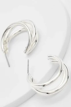 boohoo Créoles à triple découpe< Boucles D'Oreilles