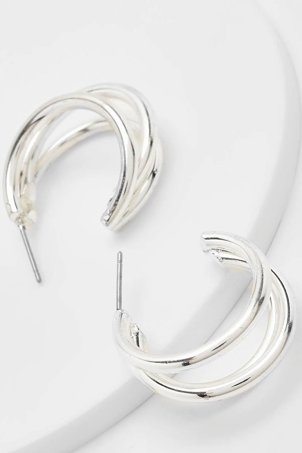 boohoo Créoles à triple découpe< Boucles D'Oreilles