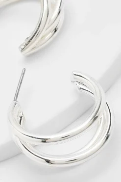 boohoo Créoles à triple découpe< Boucles D'Oreilles