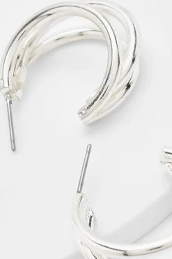 boohoo Créoles à triple découpe< Boucles D'Oreilles