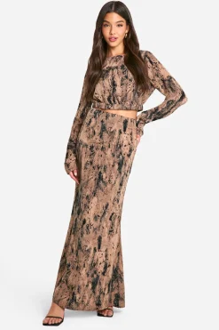 boohoo Crop tissé tie-dye tonal à coupe décontractée<Femme Tops