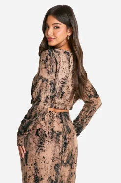 boohoo Crop tissé tie-dye tonal à coupe décontractée<Femme Tops