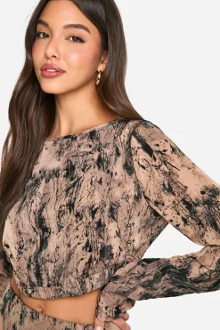 boohoo Crop tissé tie-dye tonal à coupe décontractée<Femme Tops
