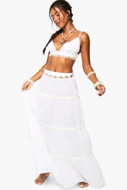 Crop Top de Plage Orné de Coquillages