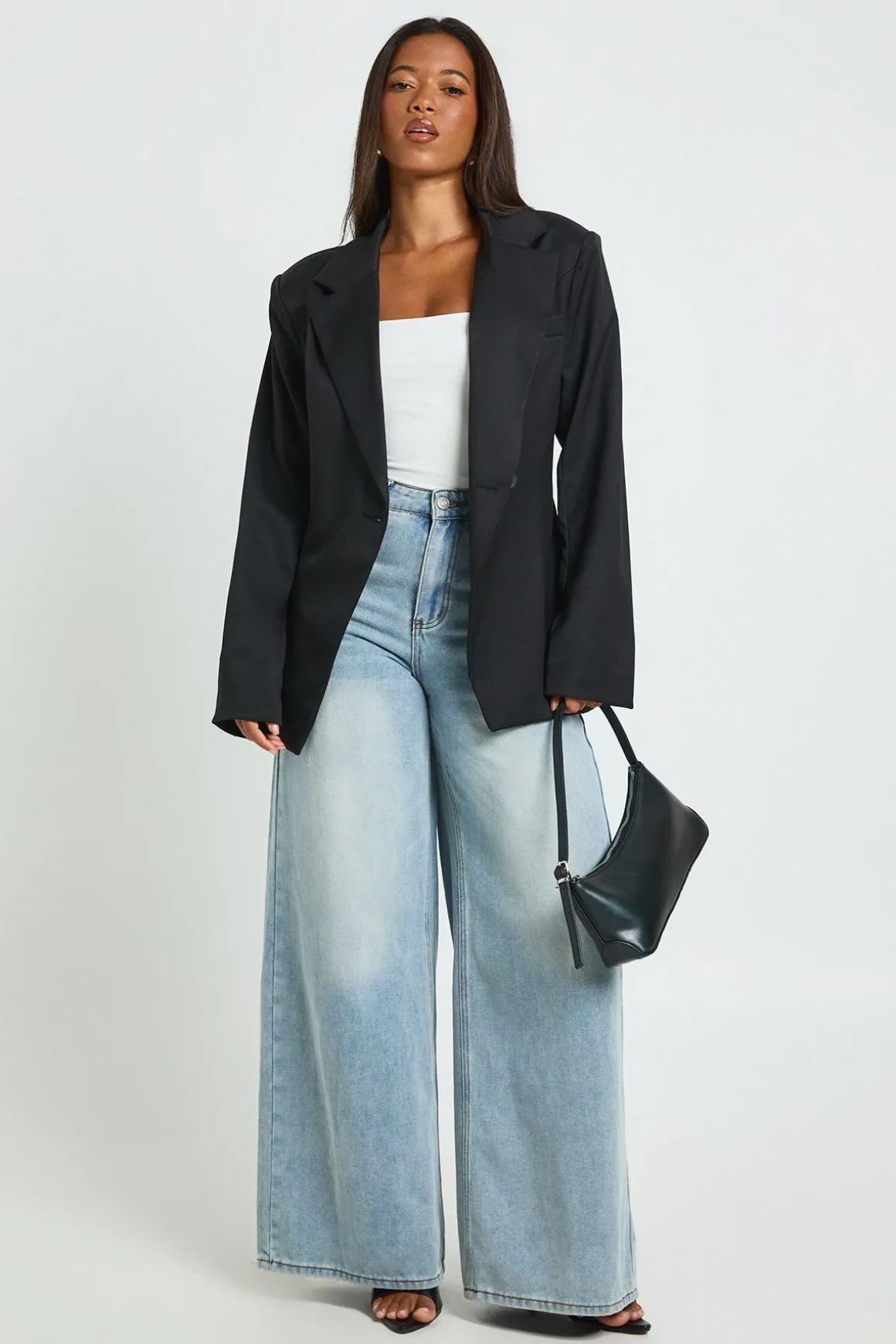 Crop Top à Encolure Carrée Double Épaisseur en Tissu Slinky