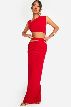 Crop top fluide à détail de nœud
