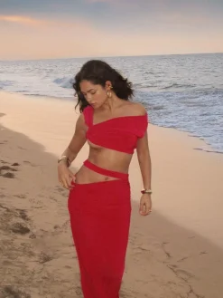 Crop top fluide à détail de nœud