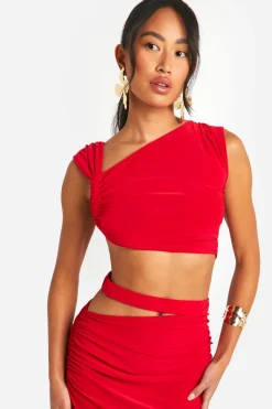 Crop top fluide à détail de nœud