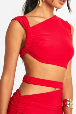 Crop top fluide à détail de nœud