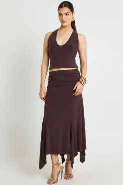 Crop Top Moulant à Col Licou