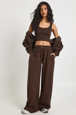 Crop top à ourlet profond 3 pièces survêtement à capuche