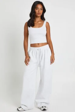 Crop top petite à l'ourlet plongeant 3 pièces survêtement à capuche