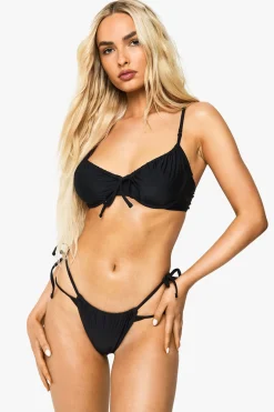 Culotte de Bikini Essentials Petite à Liens Latéraux et Fronces